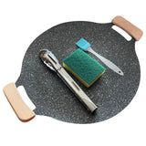 Maxbell Frying Pan Round Griddle Non Stick Cookware Cooker Home Korean BBQ Grill Pan 39.5cm