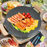 Maxbell Frying Pan Round Griddle Non Stick Cookware Cooker Home Korean BBQ Grill Pan 39.5cm