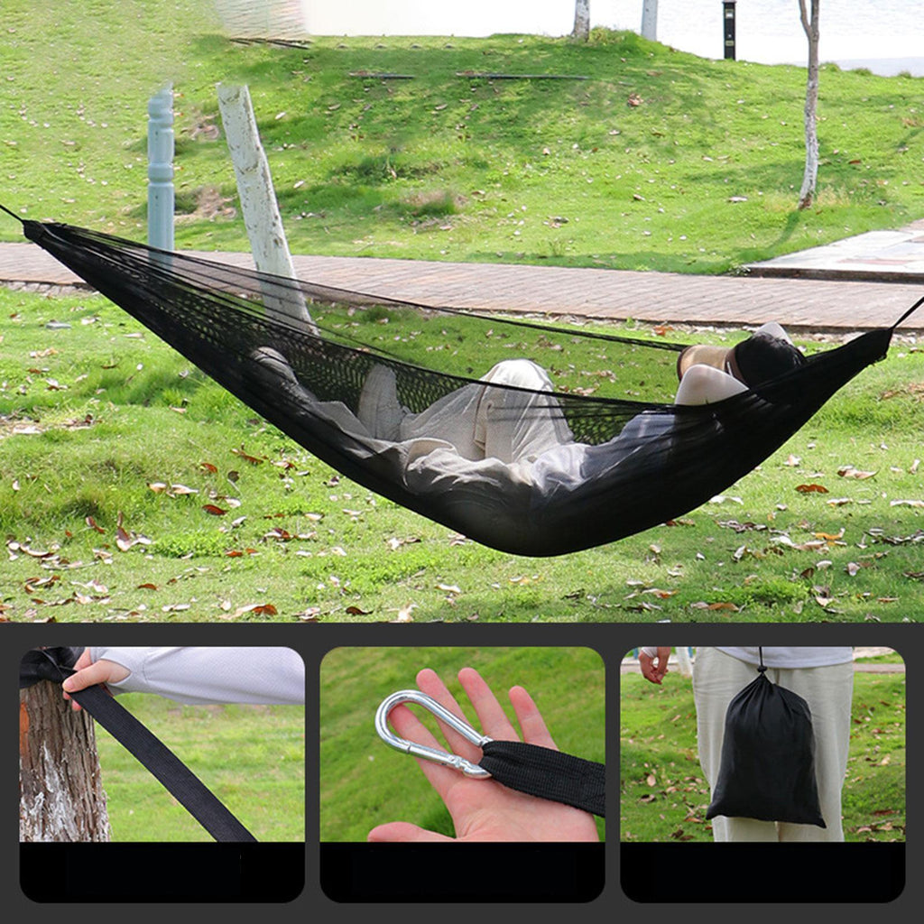 Maxbell Camping Hammock Adults Sleeping Bed Net Bed for Outside Backyard  Backpacking Black