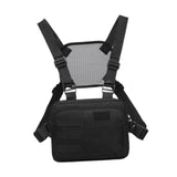 Maxbell Carry Pouch Wear Resistant with Adjustable Straps Fashion Practical Vest Bag Black