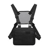 Maxbell Carry Pouch Wear Resistant with Adjustable Straps Fashion Practical Vest Bag Black