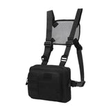 Maxbell Carry Pouch Wear Resistant with Adjustable Straps Fashion Practical Vest Bag Black