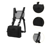 Maxbell Carry Pouch Wear Resistant with Adjustable Straps Fashion Practical Vest Bag Black