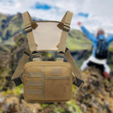 Maxbell Carry Pouch Wear Resistant with Adjustable Straps Fashion Practical Vest Bag Khaki