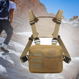 Maxbell Carry Pouch Wear Resistant with Adjustable Straps Fashion Practical Vest Bag Khaki