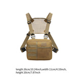 Maxbell Carry Pouch Wear Resistant with Adjustable Straps Fashion Practical Vest Bag Khaki