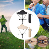 Maxbell Folding Camping Stool Sturdy Folding Tripod Stool for Beach Picnic Gardening Black