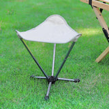 Maxbell Folding Camping Stool Sturdy Folding Tripod Stool for Beach Picnic Gardening Beige