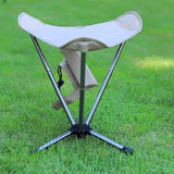 Maxbell Folding Camping Stool Sturdy Folding Tripod Stool for Beach Picnic Gardening Beige