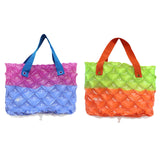 Maxbell Inflatable Beach Tote Bag Beach Basket Waterproof PVC Handbag for Gym Market Blue Purple