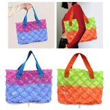 Maxbell Inflatable Beach Tote Bag Beach Basket Waterproof PVC Handbag for Gym Market Blue Purple