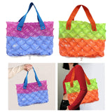 Maxbell Inflatable Beach Tote Bag Beach Basket Waterproof PVC Handbag for Gym Market Blue Purple
