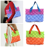 Maxbell Inflatable Beach Tote Bag Beach Basket Waterproof PVC Handbag for Gym Market Blue Purple