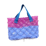 Maxbell Inflatable Beach Tote Bag Beach Basket Waterproof PVC Handbag for Gym Market Blue Purple