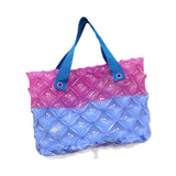 Maxbell Inflatable Beach Tote Bag Beach Basket Waterproof PVC Handbag for Gym Market Blue Purple