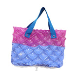 Maxbell Inflatable Beach Tote Bag Beach Basket Waterproof PVC Handbag for Gym Market Blue Purple