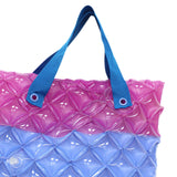Maxbell Inflatable Beach Tote Bag Beach Basket Waterproof PVC Handbag for Gym Market Blue Purple