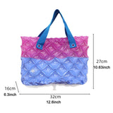Maxbell Inflatable Beach Tote Bag Beach Basket Waterproof PVC Handbag for Gym Market Blue Purple