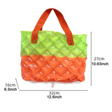 Maxbell Inflatable Beach Tote Bag Beach Basket Waterproof PVC Handbag for Gym Market Green Orange