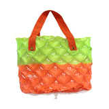 Maxbell Inflatable Beach Tote Bag Beach Basket Waterproof PVC Handbag for Gym Market Green Orange