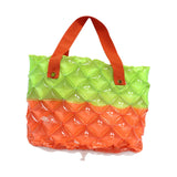 Maxbell Inflatable Beach Tote Bag Beach Basket Waterproof PVC Handbag for Gym Market Green Orange