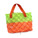 Maxbell Inflatable Beach Tote Bag Beach Basket Waterproof PVC Handbag for Gym Market Green Orange