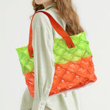 Maxbell Inflatable Beach Tote Bag Beach Basket Waterproof PVC Handbag for Gym Market Green Orange