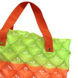 Maxbell Inflatable Beach Tote Bag Beach Basket Waterproof PVC Handbag for Gym Market Green Orange