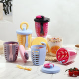Maxbell Drain Fruit Cup Multipurpose Salad Shaker Cups for Dorm Office Business
