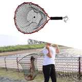 Maxbell Fly Fishing Net Lightweight Hand Fish Landing Net for Boating Outdoor Stream Red