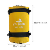 Maxbell Waterproof Duffel Bag Universal Spacious Capacity for Kayaking Travel Hiking yellow 40L