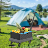 Maxbell Folding Wagon Cart Holder Rolling Crate with Handle for Picnic Garden Office