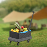 Maxbell Folding Wagon Cart Holder Rolling Crate with Handle for Picnic Garden Office