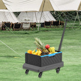 Maxbell Folding Wagon Cart Holder Rolling Crate with Handle for Picnic Garden Office