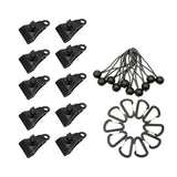 Maxbell 10Pcs Tarp Clips Set Sturdy and 10 Carabiner Clips for Canvas Camping Banner