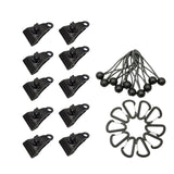 Maxbell 10Pcs Tarp Clips Set Sturdy and 10 Carabiner Clips for Canvas Camping Banner