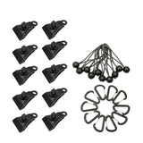 Maxbell 10Pcs Tarp Clips Set Sturdy and 10 Carabiner Clips for Canvas Camping Banner