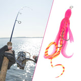 Maxbell Squid Fishing Lure Freshwater Realistic Lake Gift with Sharp Hooks Soft Lure Fluorescent Pink
