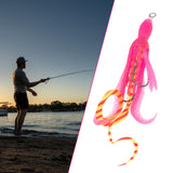 Maxbell Squid Fishing Lure Freshwater Realistic Lake Gift with Sharp Hooks Soft Lure Fluorescent Pink
