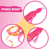 Maxbell Squid Fishing Lure Freshwater Realistic Lake Gift with Sharp Hooks Soft Lure Fluorescent Pink