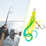 Maxbell Squid Fishing Lure Freshwater Realistic Lake Gift with Sharp Hooks Soft Lure Fluorescent Green