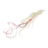 Maxbell Squid Fishing Lure Freshwater Realistic Lake Gift with Sharp Hooks Soft Lure Luminous White