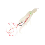 Maxbell Squid Fishing Lure Freshwater Realistic Lake Gift with Sharp Hooks Soft Lure Luminous White