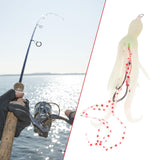 Maxbell Squid Fishing Lure Freshwater Realistic Lake Gift with Sharp Hooks Soft Lure Luminous White