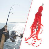Maxbell Squid Fishing Lure Freshwater Realistic Lake Gift with Sharp Hooks Soft Lure Fluorescent Red