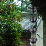 Maxbell Lotus Rain Chain for Gutters Rainwater Catcher Chain for Garden Outdoor Yard Black