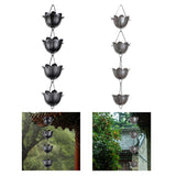 Maxbell Lotus Rain Chain for Gutters Rainwater Catcher Chain for Garden Outdoor Yard Black
