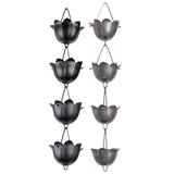 Maxbell Lotus Rain Chain for Gutters Rainwater Catcher Chain for Garden Outdoor Yard Black