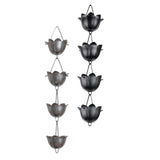 Maxbell Lotus Rain Chain for Gutters Rainwater Catcher Chain for Garden Outdoor Yard Black