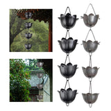 Maxbell Lotus Rain Chain for Gutters Rainwater Catcher Chain for Garden Outdoor Yard Black